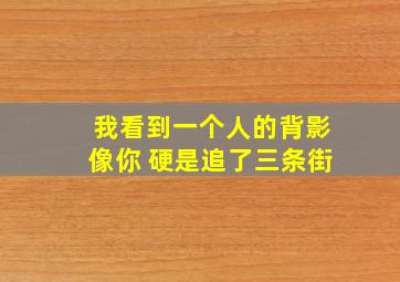 我看到一个人的背影像你 硬是追了三条街